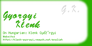 gyorgyi klenk business card